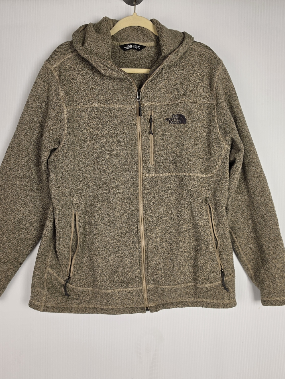 The North Face Tan Heathered Full-Zip Hoodie Jacket